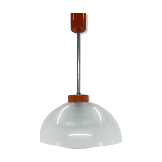 Mid-century plastic and glass pendant, czechoslovakia