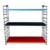 Blue, black and red Tomado vintage modular wall system - shelves - unit