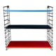 Blue, black and red Tomado vintage modular wall system - shelves - unit