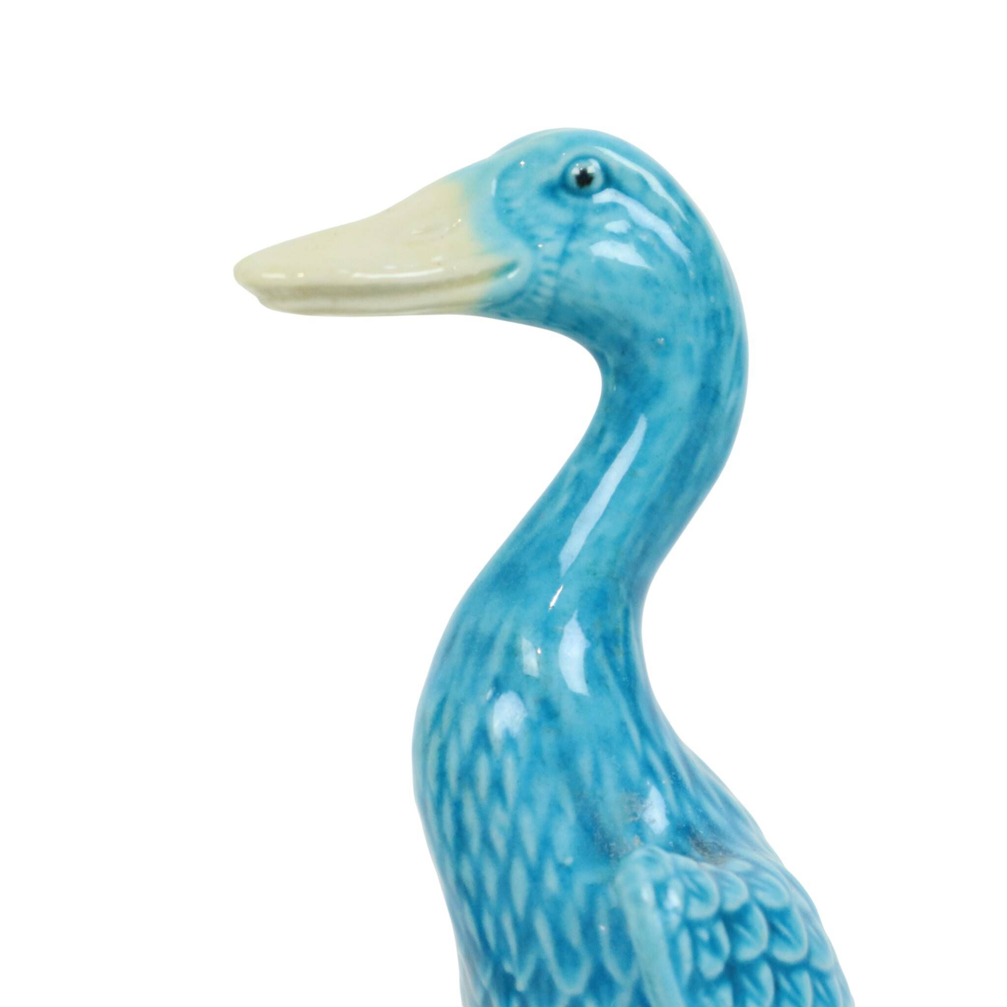 Vintage Duck Figurine Figure Couple Blue Chinese Porcelain