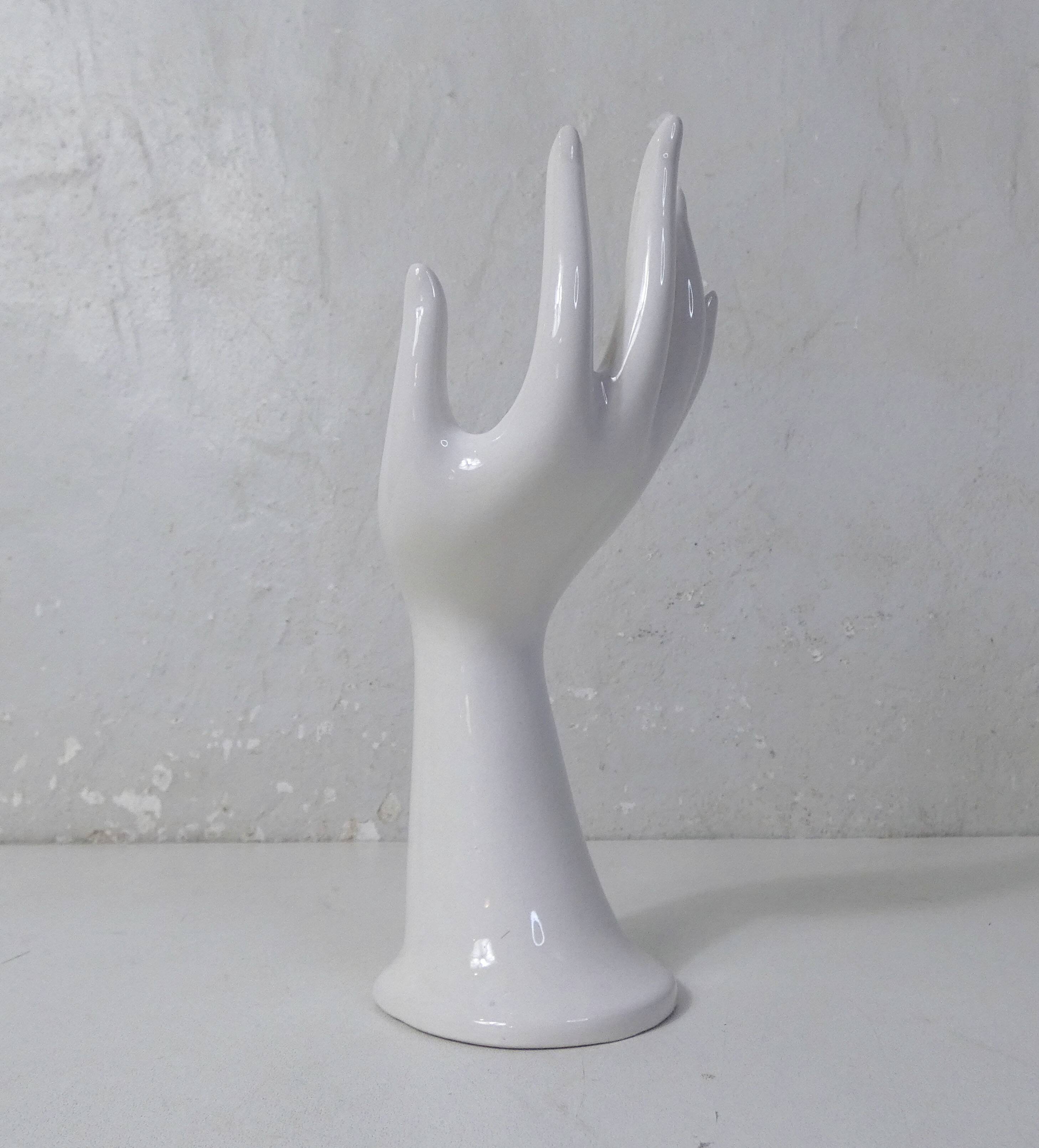 white hand ring sizer soliflore vintage jewelry holder