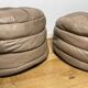 Pair of De Sède patchwork leather poufs