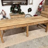 Antique solid oak craft table with drawers