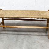 Rustic artisanal brutalist bench 1960 93cm