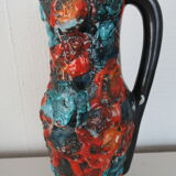 Grand Vase Rocaille de l'Océan Fat lava Vintage 1960 Fait main 29 cm
