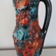 Grand Vase Rocaille de l'Océan Fat lava Vintage 1960 Fait main 29 cm