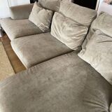 AmPm corner sofa in beige velvet