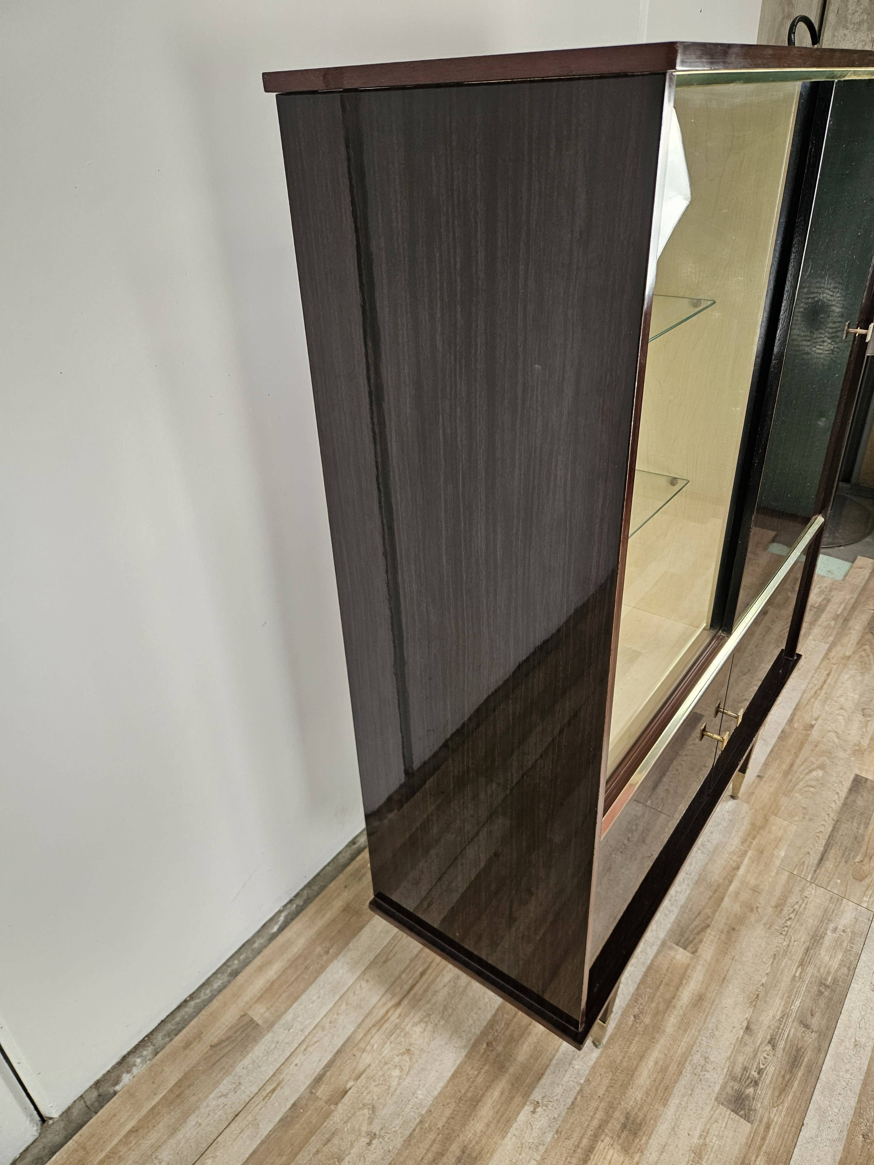 1950s rosewood display cabinet