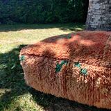 Orange Berber pouf