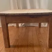 antique wooden coffee table with a patina