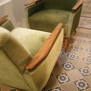 Lot of 2 armrests 50s/60s teak club chairs