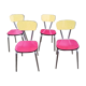 Lot de 4 chaises en formica bicolore