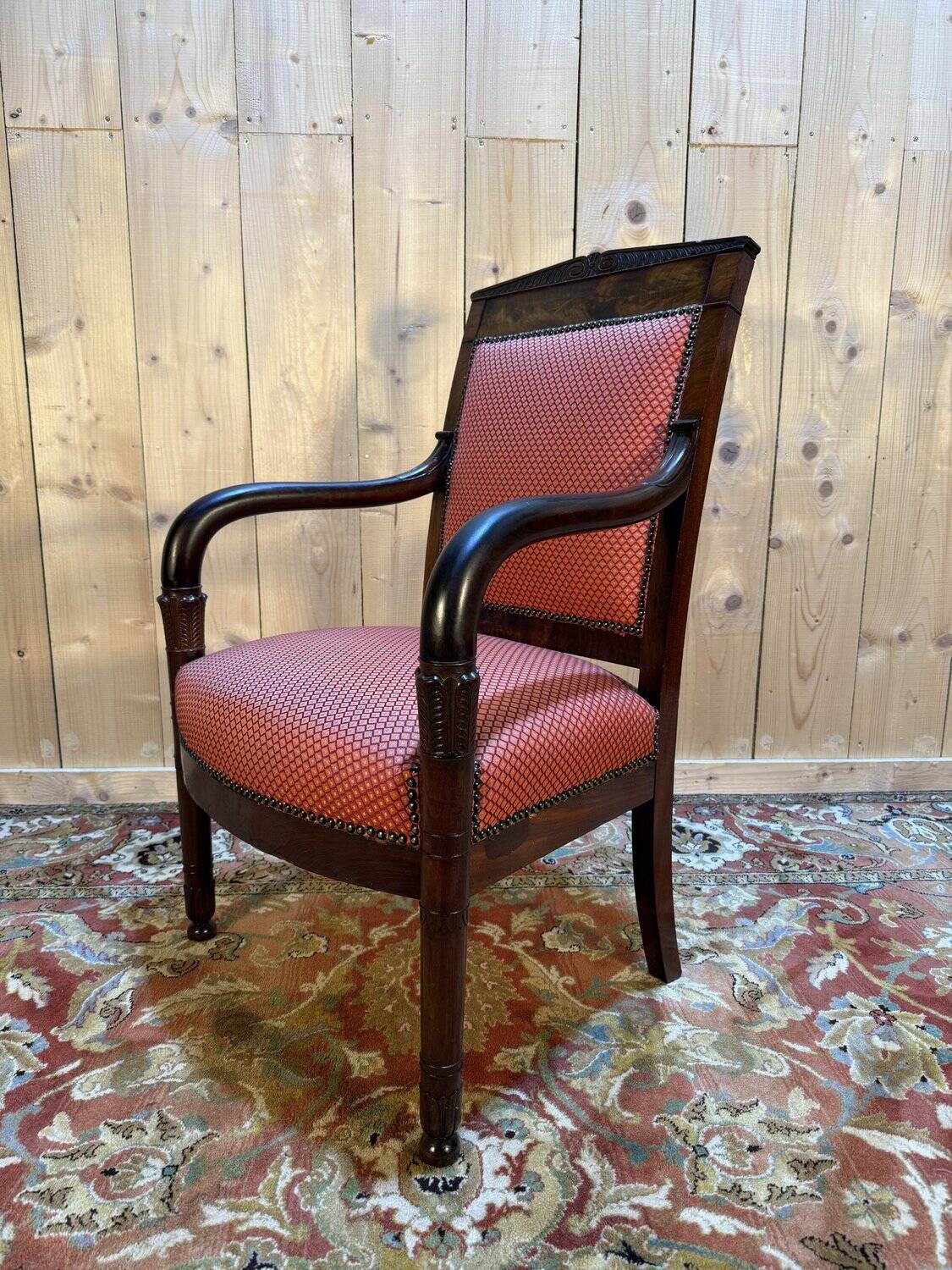 Empire period armchair in mahogany
