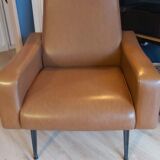 2 armchairs vintage 70s skai brown - beka