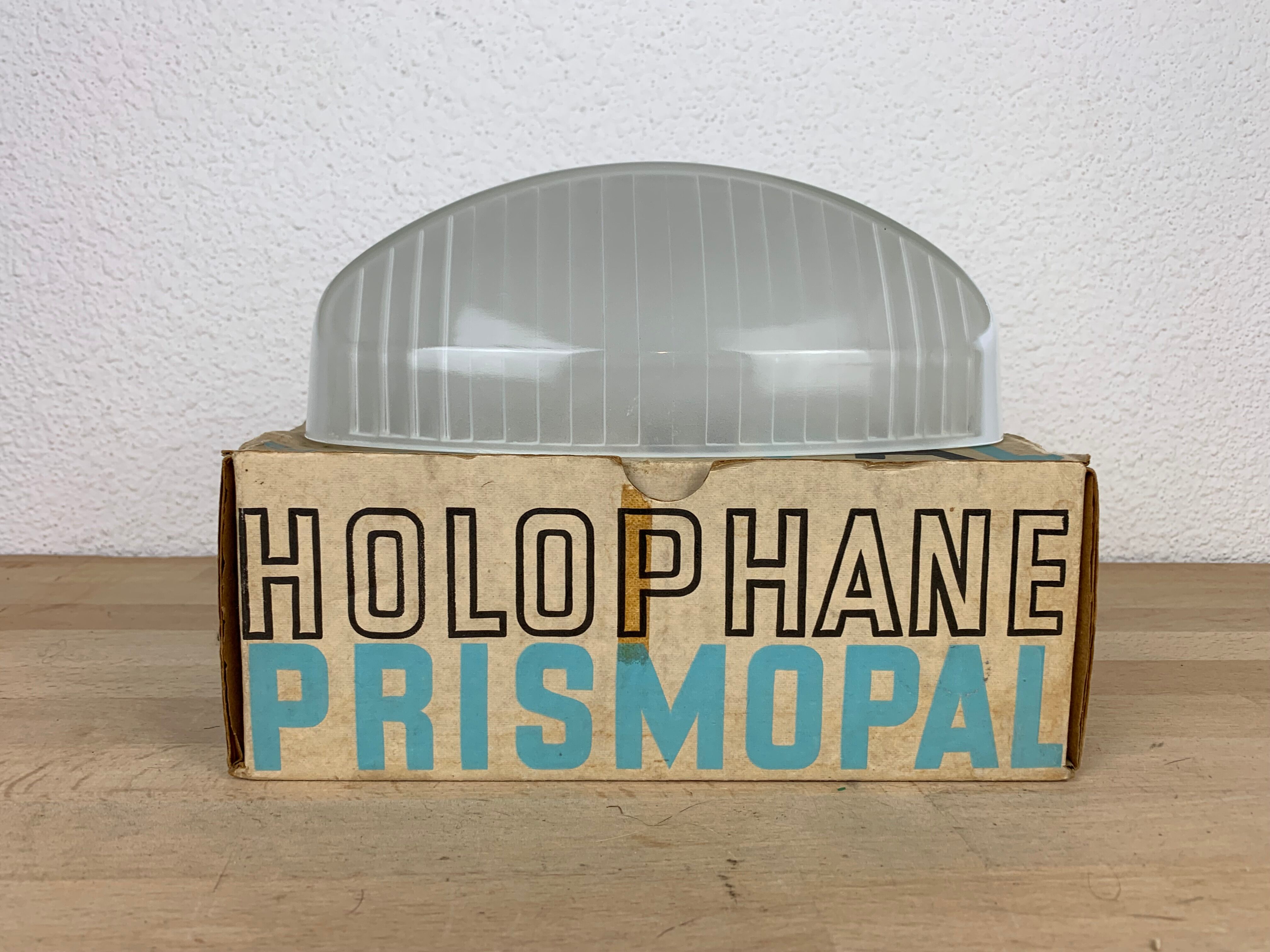 New Holophane Prismopal AMV1 wall lamp, prismatic enamelled glass