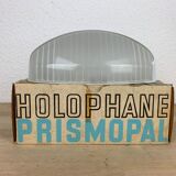 Applique Holophane Prismopal AMV1 neuve, verre émaillé prismatique