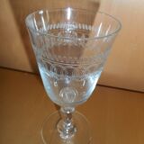 8 old engraved glasses