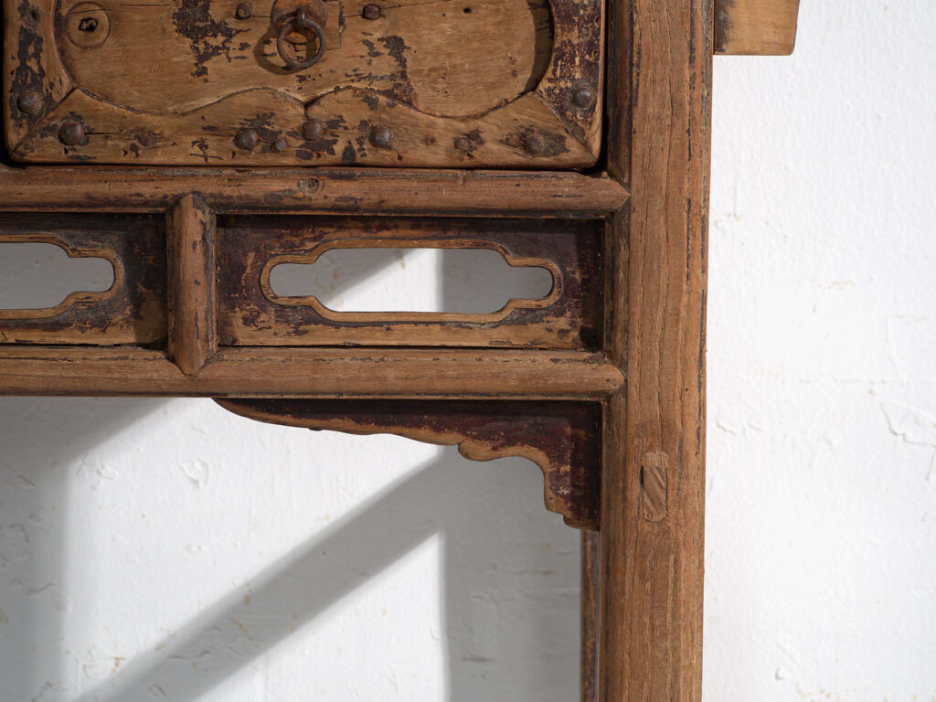 Old pine console with two drawers – China, circa 1930