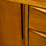Midcentury Walnut Sideboard with sliding doors and drawers, 1950s