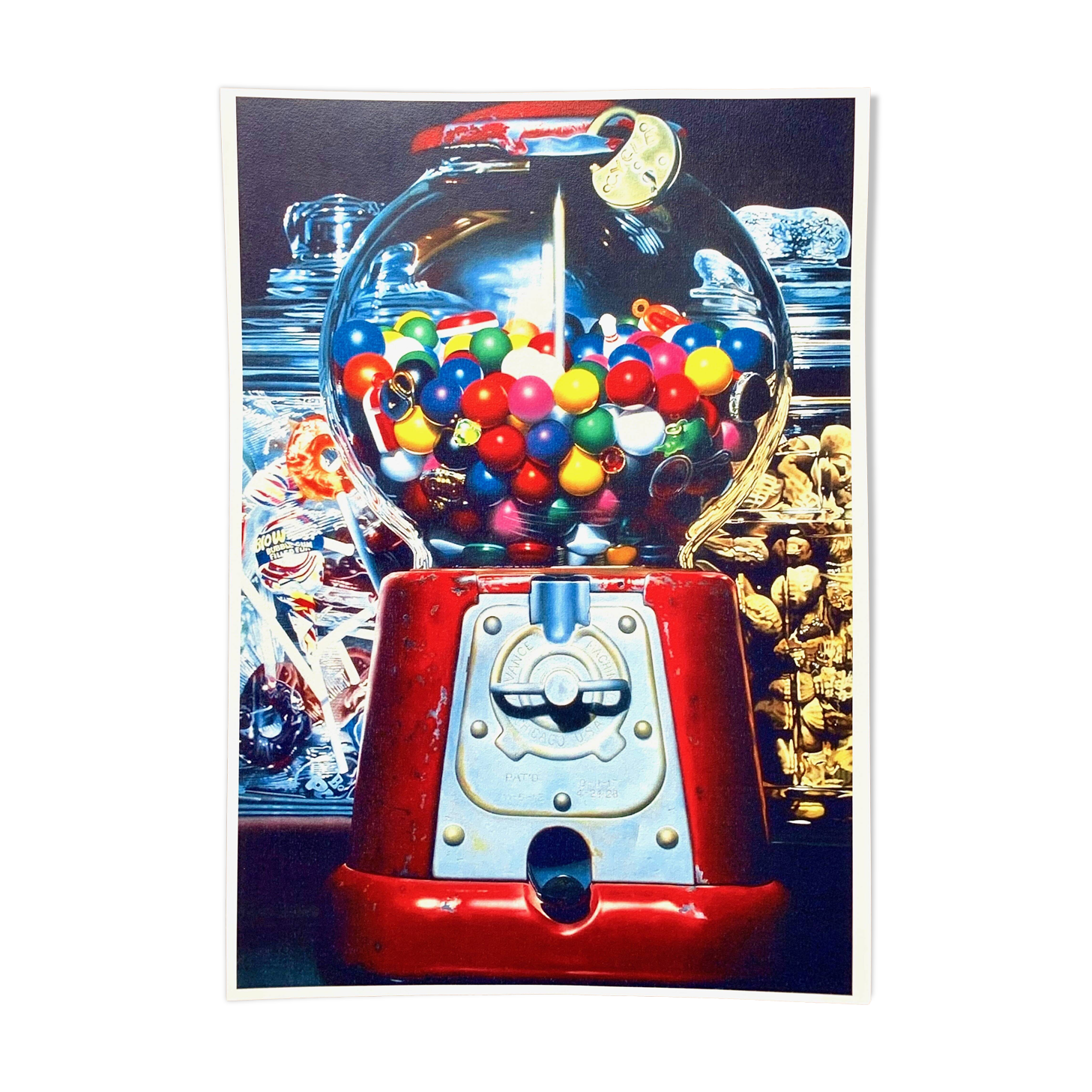 Original vintage pop art photo realism poster reissue of Charles Bell's "Gumball XV 1983"