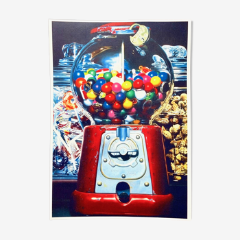 Affiche pop art photo realisme original vintage réédition de charles bell "gumball xv 1983"
