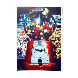 Poster pop art photo realism original vintage reissue of charles bell "gumball xv 1983"