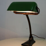 Green and black banker's lamp, Art Nouveau, 1920s