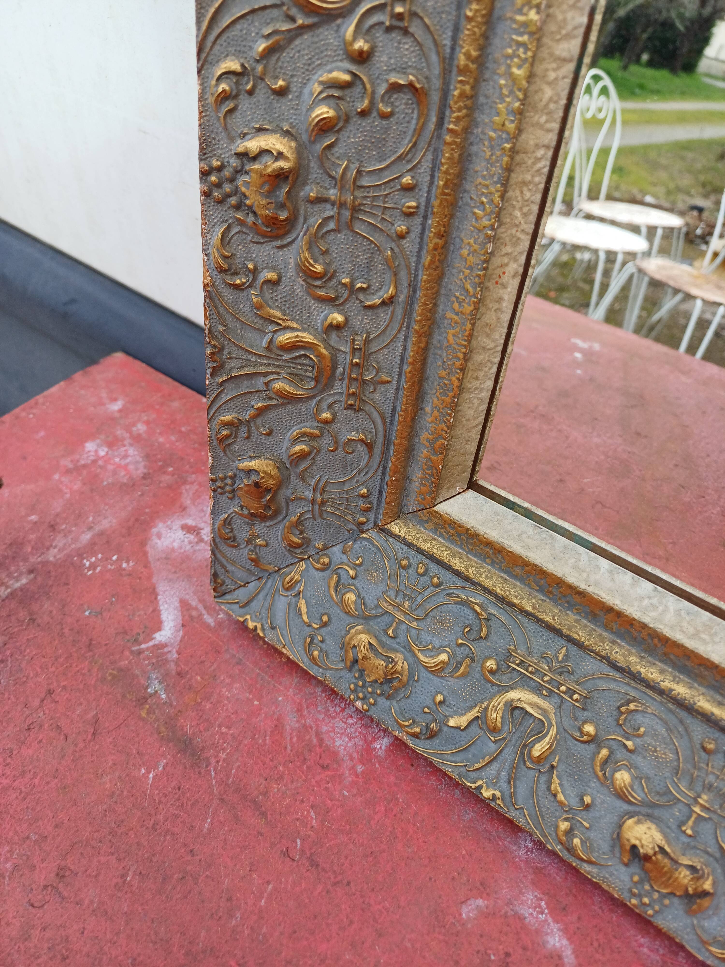 Wood and Gilded Stuk Mirror, early 20th century