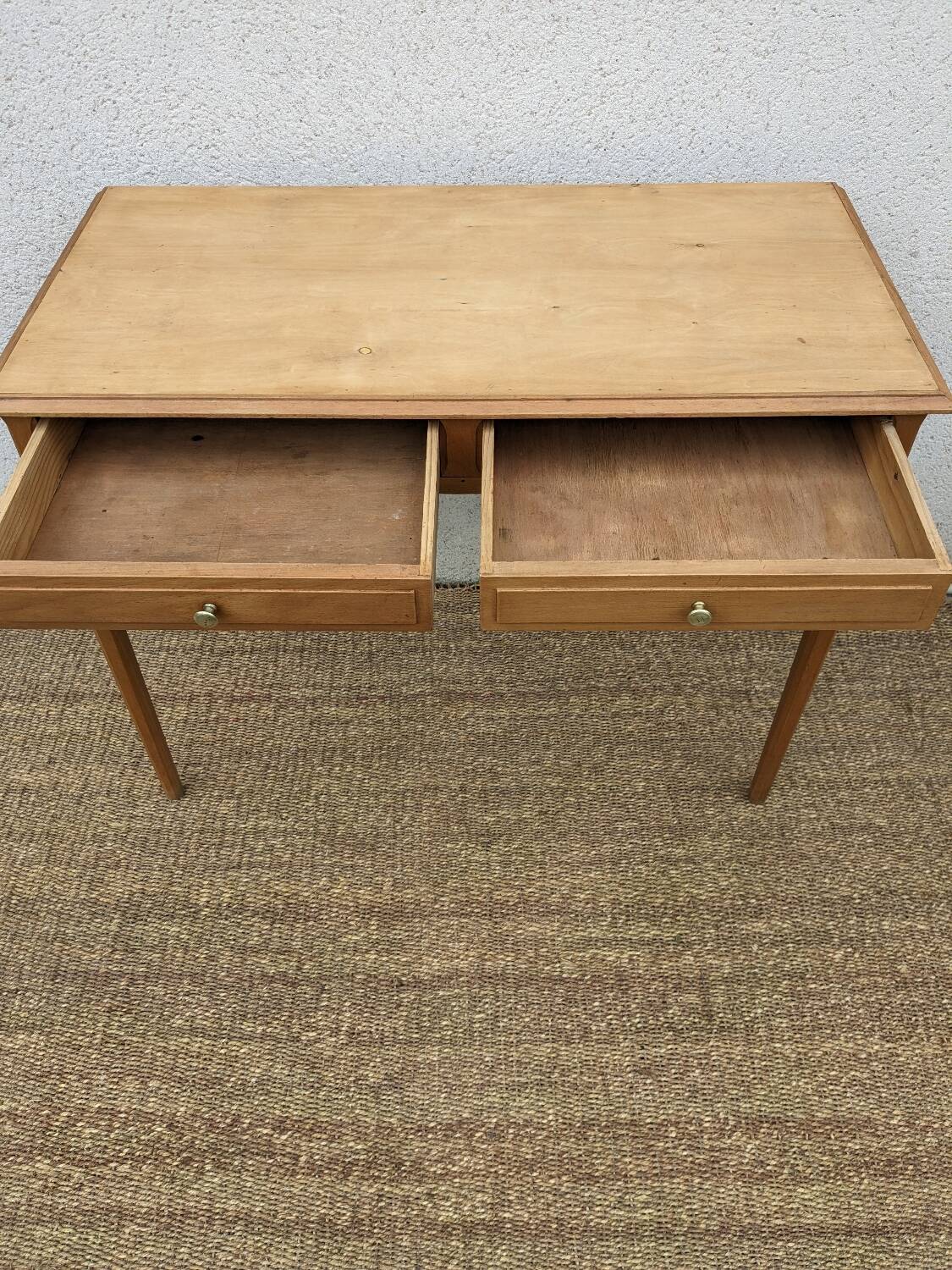 Beech desk / table 2 drawers