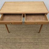 Beech desk / table 2 drawers