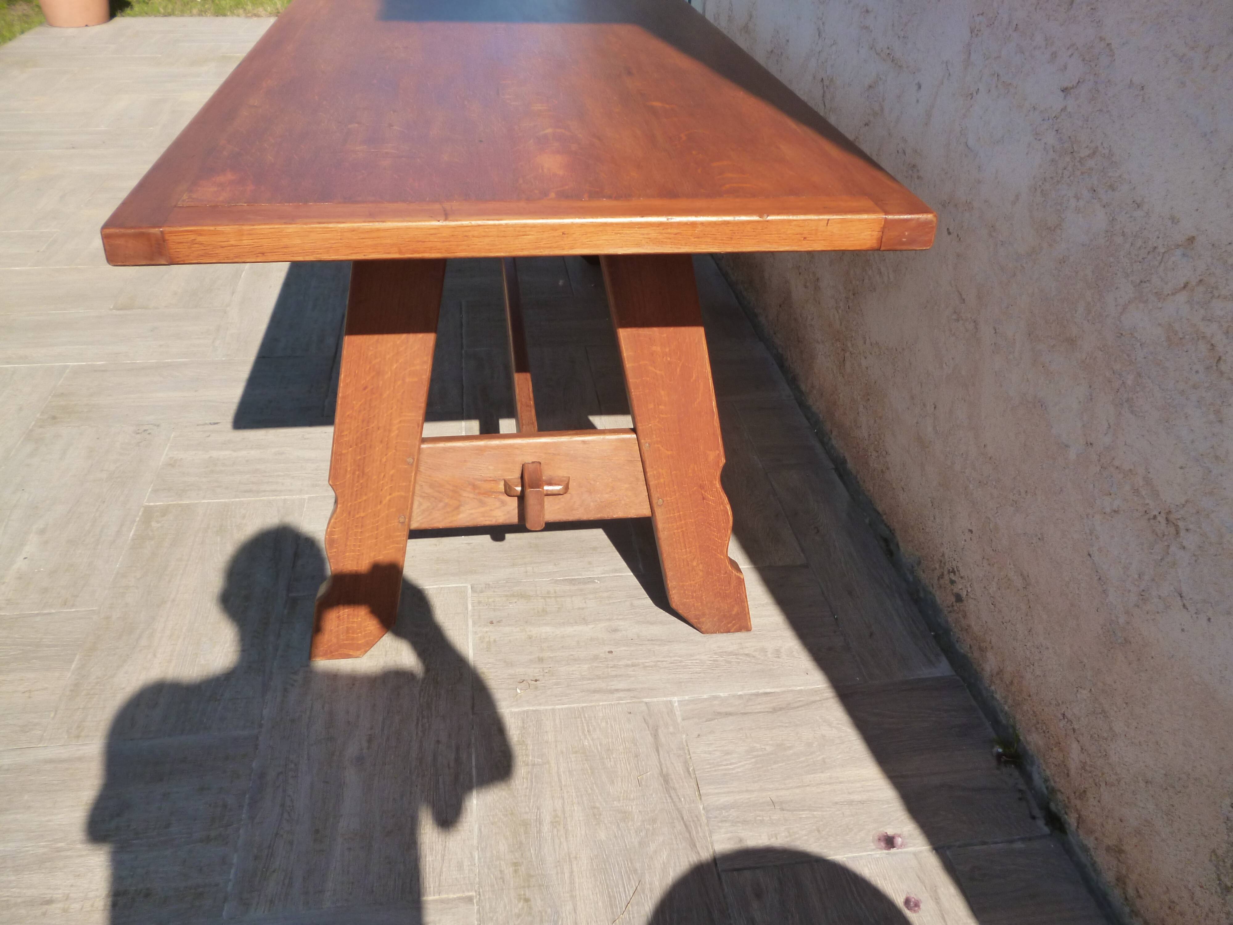 Farm table in blond oak