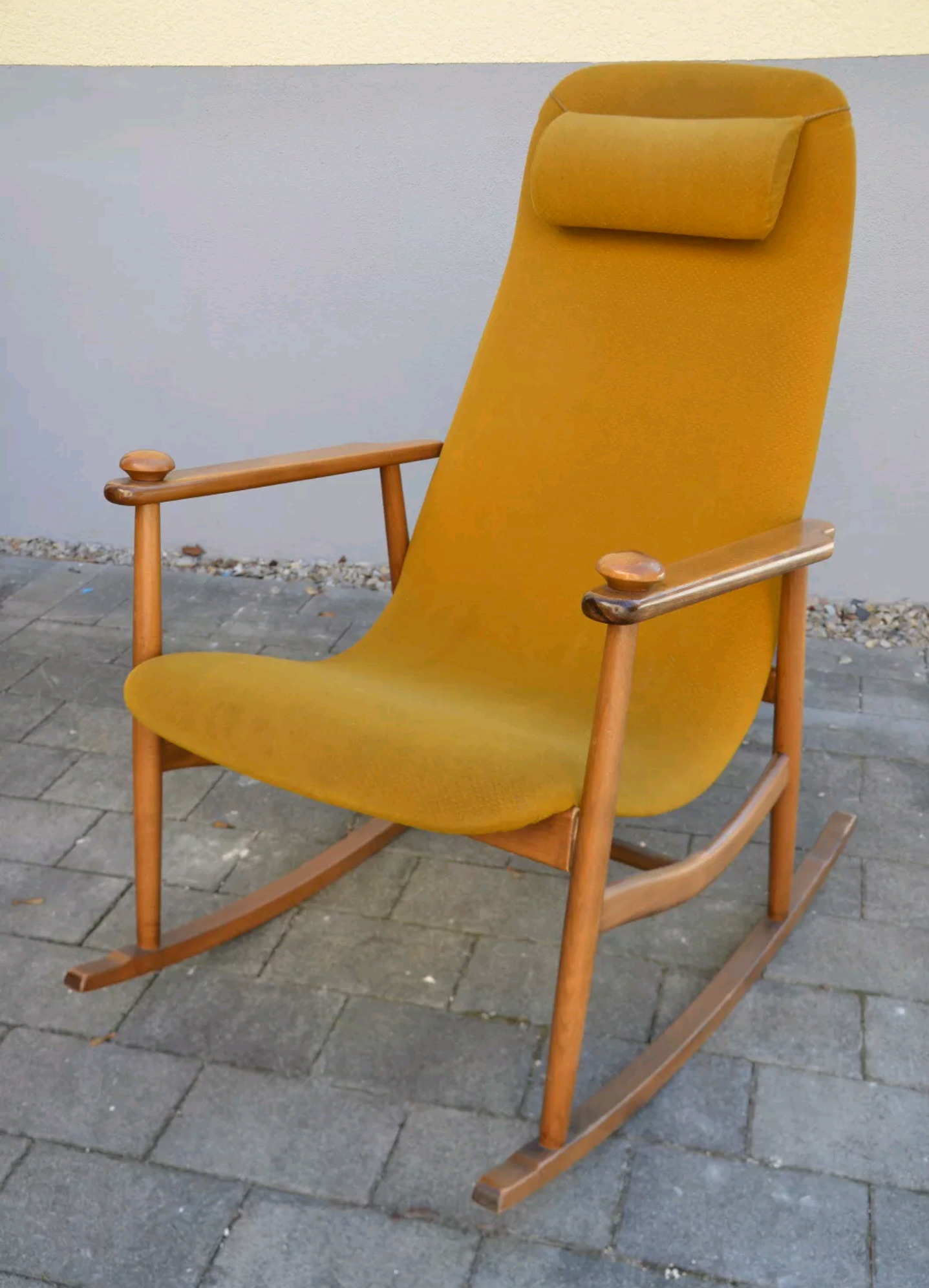 Danish Chair rocking 50s/60s yellow orange