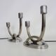Pair of table lamps, Art Deco bedside lamp, chrome metal