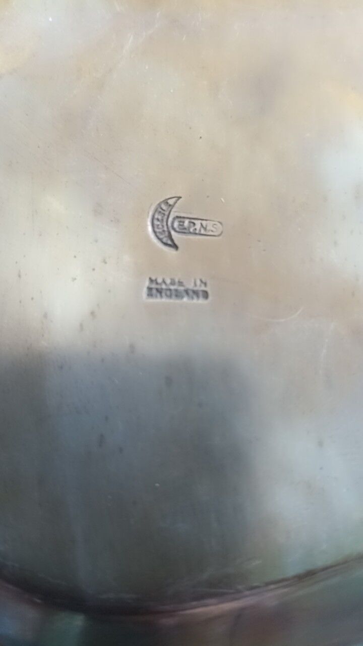 Tray and pourer - silver metal english