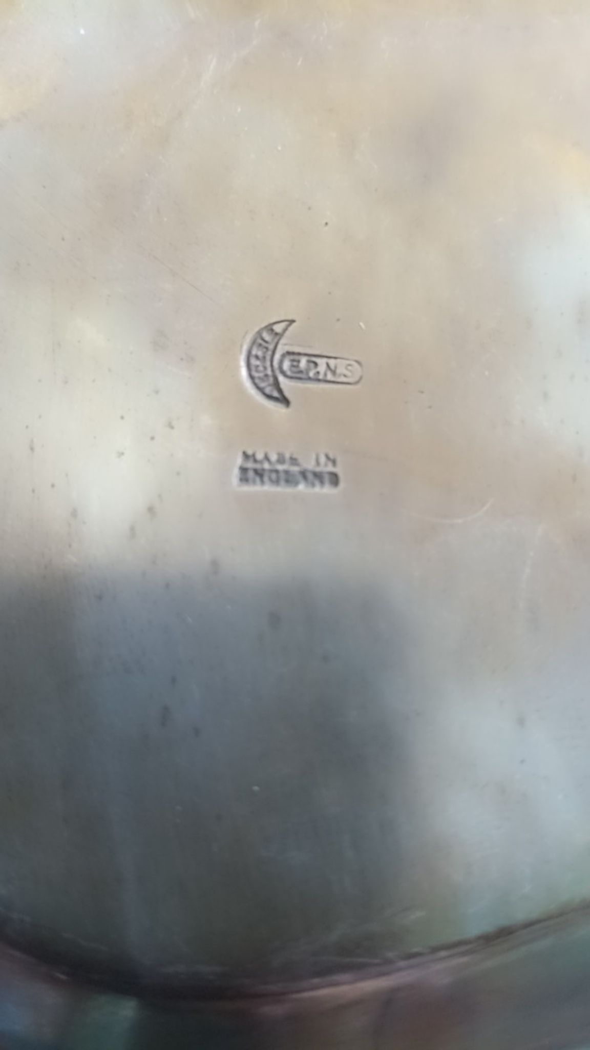 Tray and pourer - silver metal english