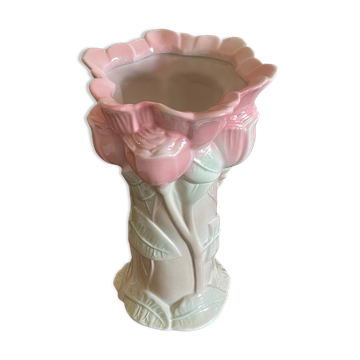 Vase boîte bouquet tulipes moulé rose