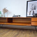 Scandinavian sideboard teak and metal row