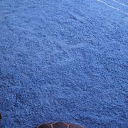 Tapis marocain traditionnel en laine bleue, fait main