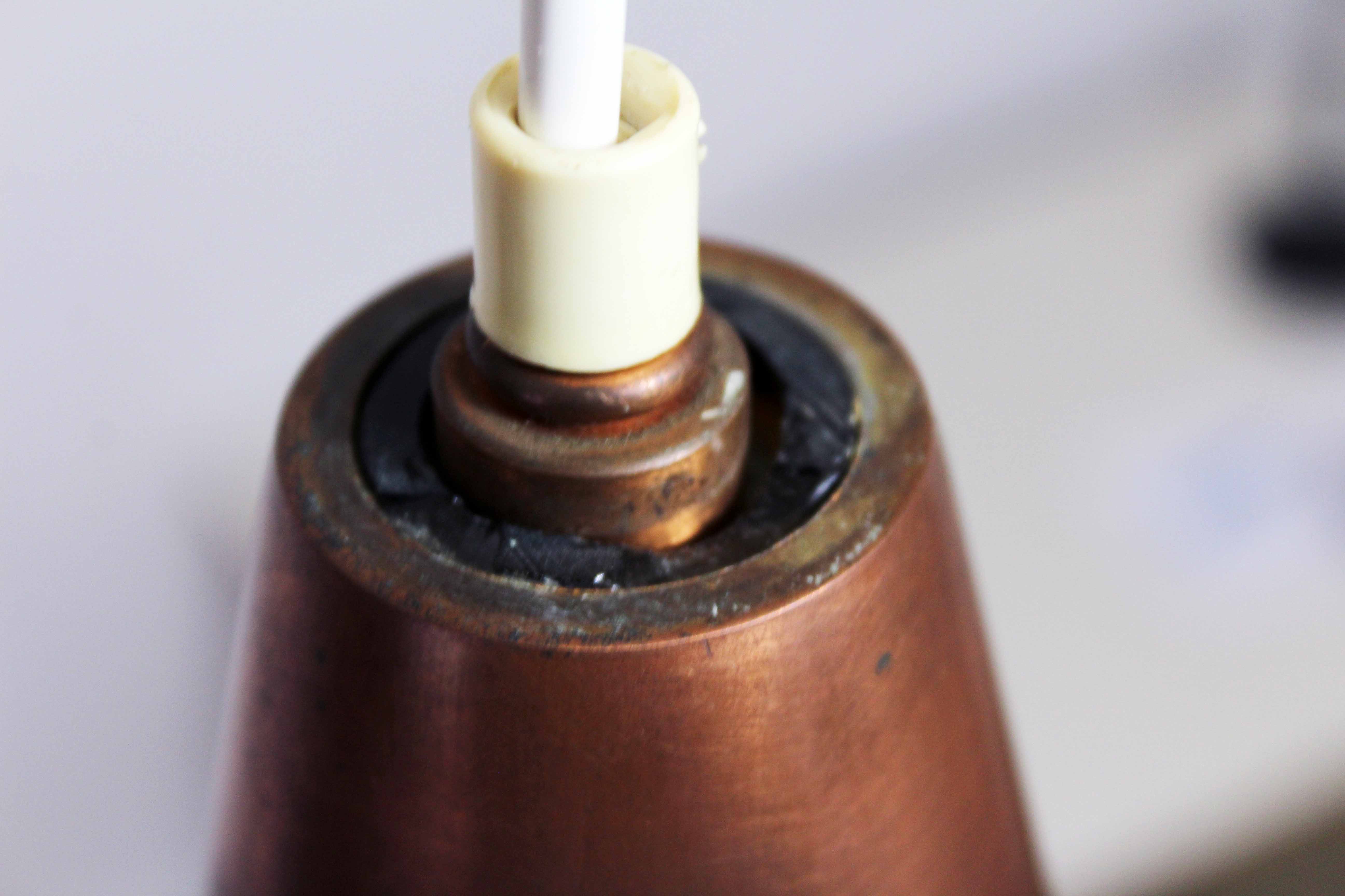 Nanny Still pendant lamp in copper and glass