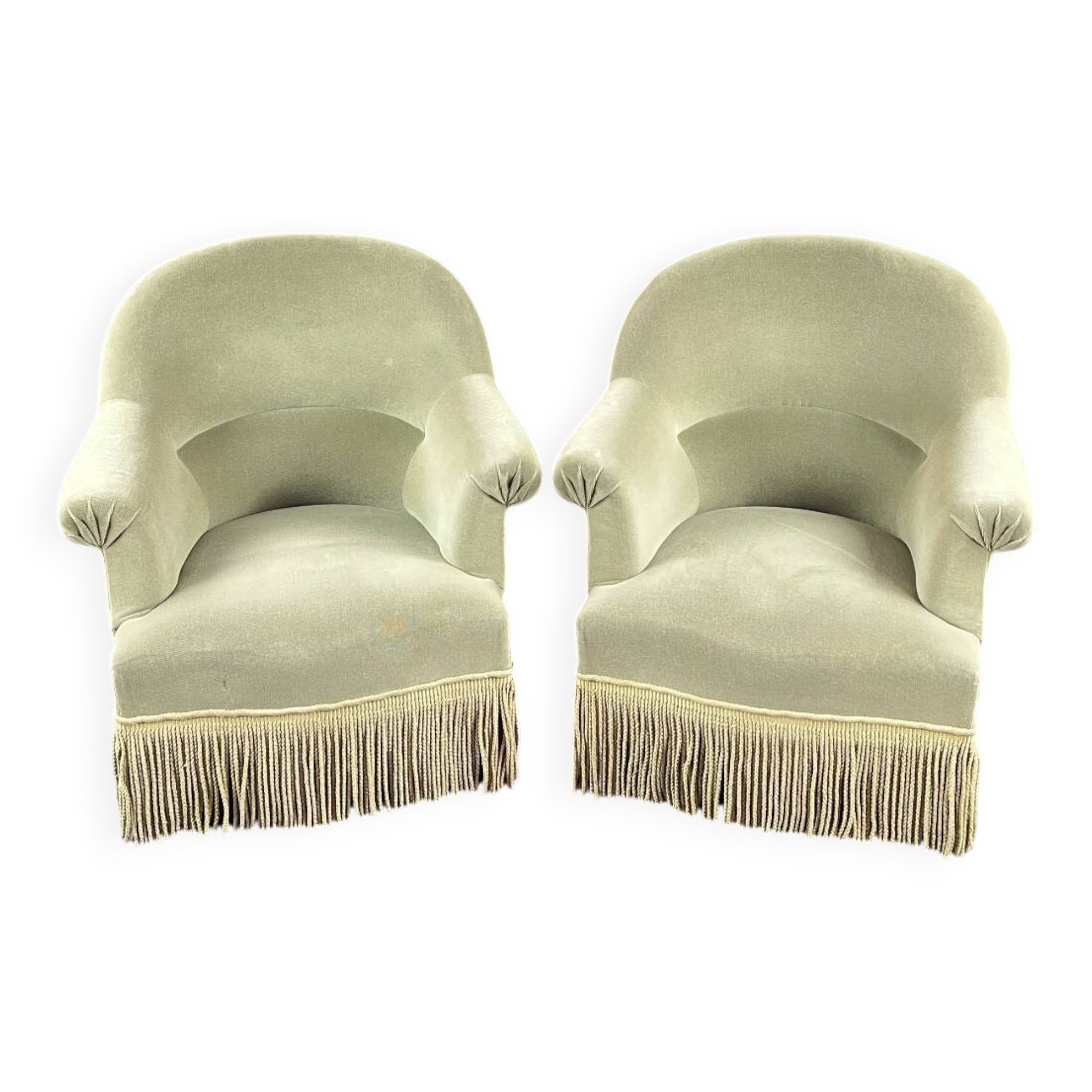 Paire de fauteuils chauffeuses Napoléon III, XIXe siècle