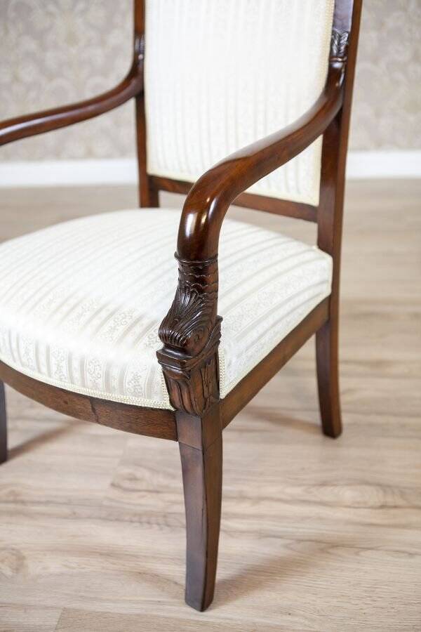 Antique Biedermeier Mahogany Armchair, 1890s