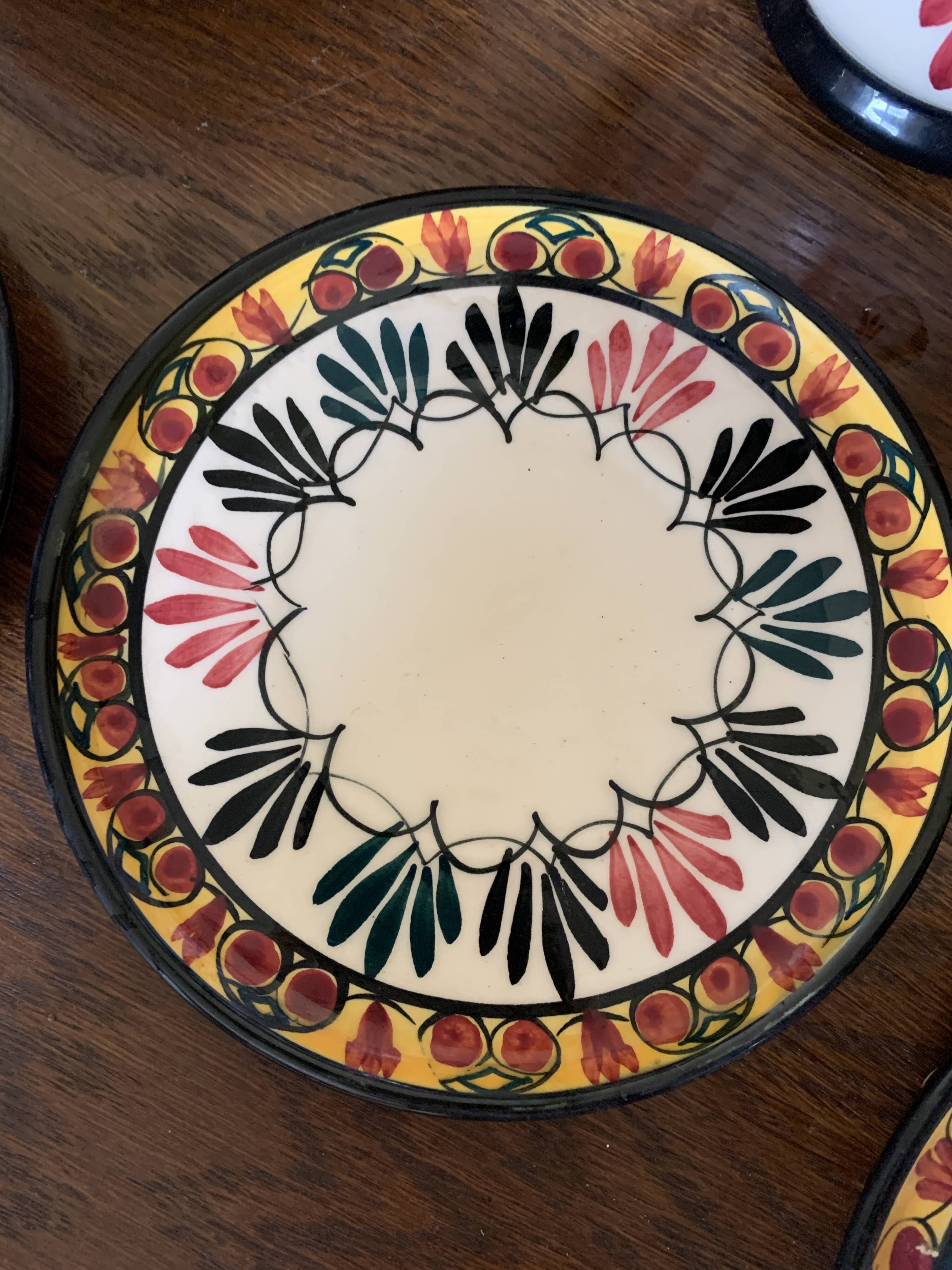 Rare complete Saint Jean de Bretagne coffee service - 10 cups, coffee pot.