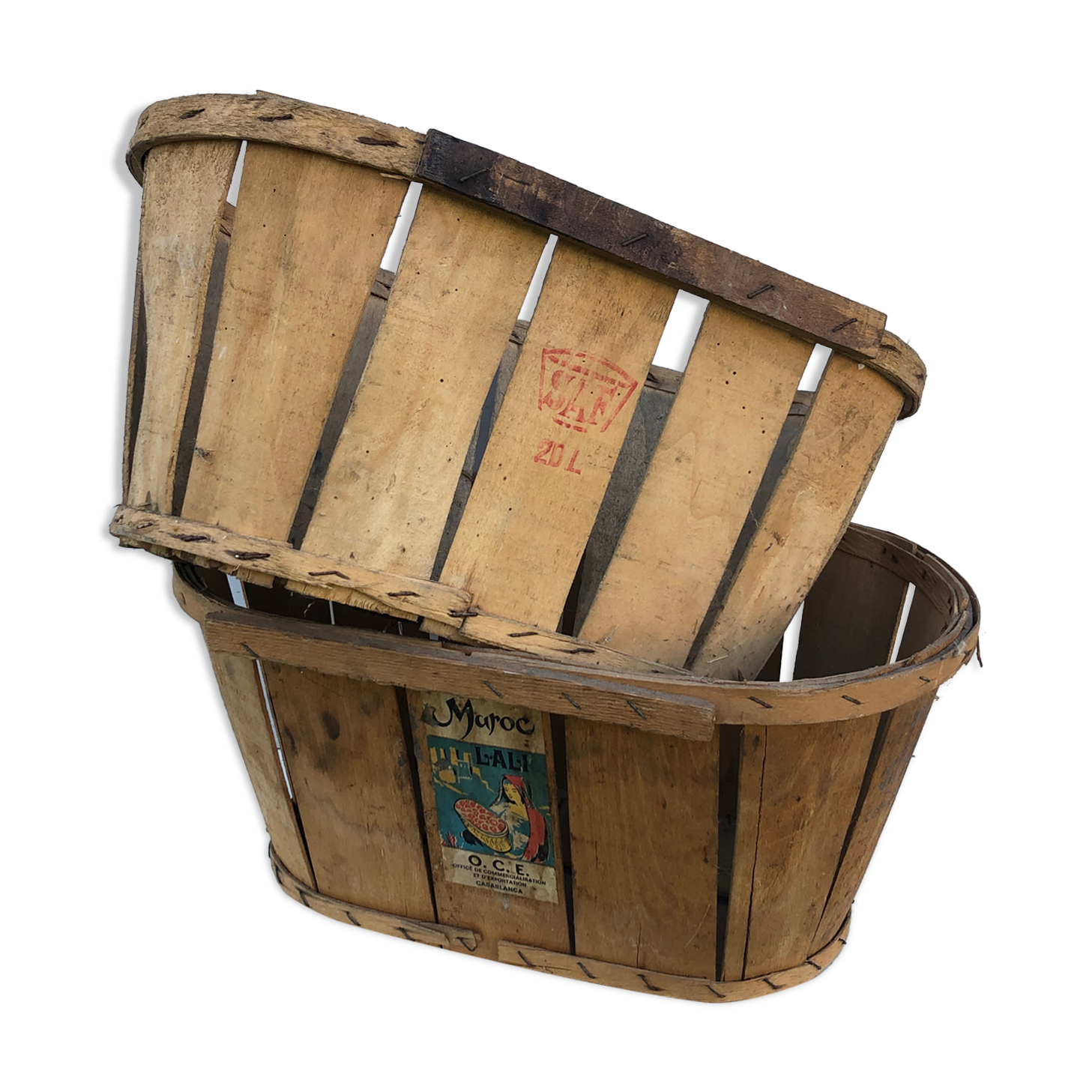 Old crates, cases of fruit or vegetables