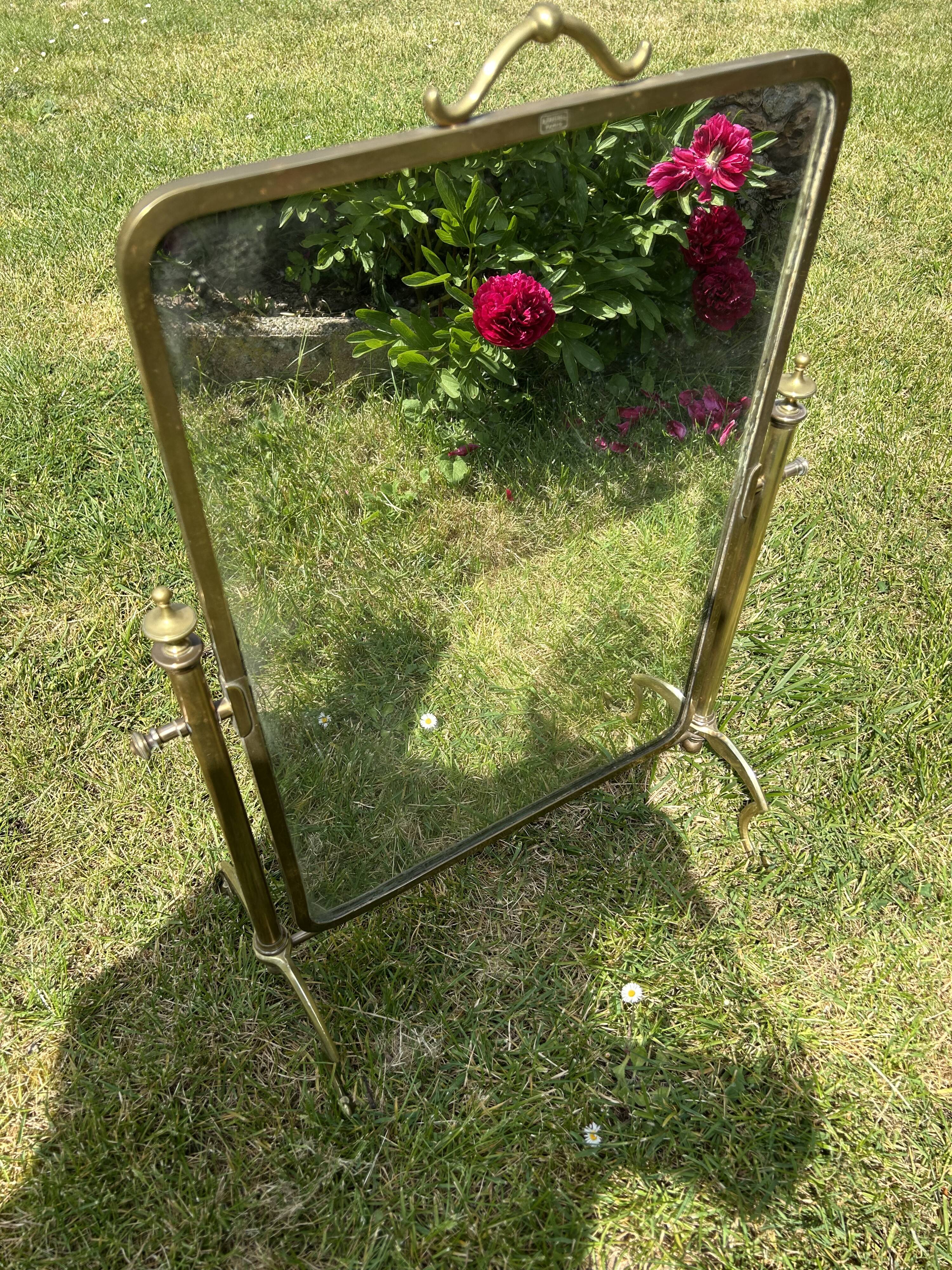 Miroir de bottier en laiton 1900
