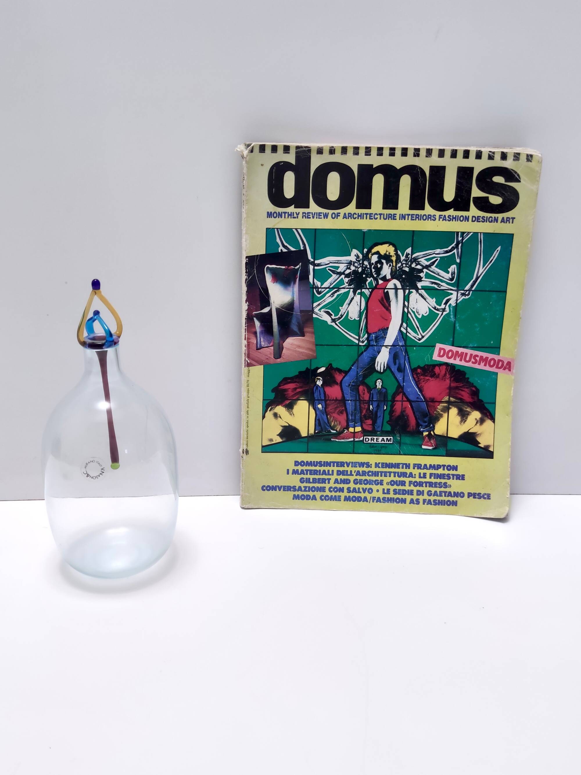 Postmodern Murano Glass Decanter Bottle by Vincenzo Nason, Italy