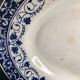 Oval dish Longwy model Louis XV white and blue 1850