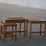 Nesting tables in oak, made by a Danish cabinetmaker, mid-century modern, 1960s.