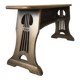 Art and Crafts style organ bench in solid oak.