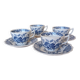 4 Ridgway (Staffordshire) blue "Windsor" English cups