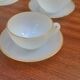 6 cups vintage year 60 Arcopal model Harlequin opaline white